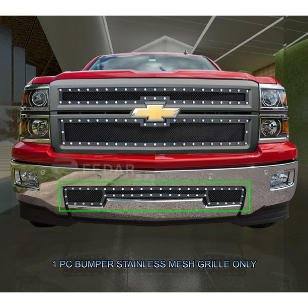 For GMC 14-15 Sierra 1500 Rivet Textured Black Stud S/S Mesh Upper Grille Insert For GMC 14-15 Sierra 1500 Rivet Textured Black Stud S/S Mesh Upper Grille Insert